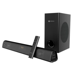 Portronics Pure Sound 106 120W Bluetooth Soundbar with Wired Subwoofer for Deep Bass, 2.1 Channel Home Theatre, HD Sound,3 EQ Modes, BT 5.3V,HDMI, AUX in, USB Port, Sleek Remote Control (Black)