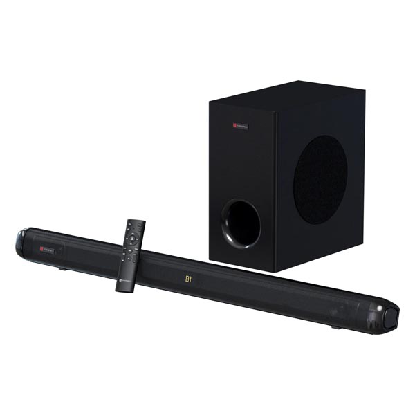 Portronics Pure Sound 108 160W Bluetooth Soundbar with Deep Bass, 6.5 Inch Subwoofer, 2.1 Channel Home Theatre, 3 EQ Modes, 3D Effect, Bluetooth 5.3V, Sleek Remote Control, Wide Compatibility (Black) Portronics Pure Sound 108 160W Bluetooth Soundbar with Deep Bass, 6.5 Inch Subwoofer, 2.1 Channel Home Theatre, 3 EQ Modes, 3D Effect, Bluetooth 5.3V, Sleek Remote Control, Wide Compatibility (Black)
