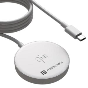 Portronics Quikk 15W Qi2 Certified Fast Charging Wireless Charger (White)
