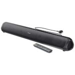 Portronics Sound Slick 6 60W Bluetooth Wireless Soundbar with Multiple Audio Modes, 3.5mm Aux-in, in-Built Power Cable, Optical Input Port, Remote Control (Black)