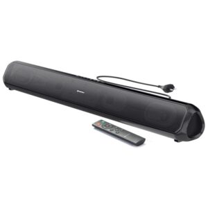 Portronics Sound Slick 6 60W Bluetooth Wireless Soundbar with Multiple Audio Modes, 3.5mm Aux-in, in-Built Power Cable, Optical Input Port, Remote Control (Black)