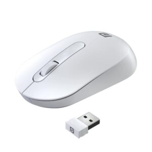 Portronics Toad 13 Wireless Mouse, 2.4 Ghz Connectivity with USB Nano Dongle, 1200 DPI Optical Tracking, Ambidextrous, Compatible with Laptop, Mac, PC (White)