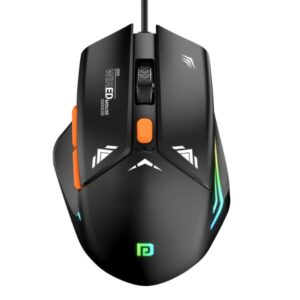 Portronics Vader Wired Gaming Mouse with 6 Buttons, Thumb Support, Adjustable DPI (6400 Max), RGB Light Effects, Ergonomic Design, 1.5 m Long USB Cable for Laptop & PC (Black)