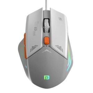 Portronics Vader Wired Gaming Mouse with 6 Buttons, Thumb Support, Adjustable DPI (6400 Max), RGB Light Effects, Ergonomic Design, 1.5 m Long USB Cable for Laptop & PC (Grey)