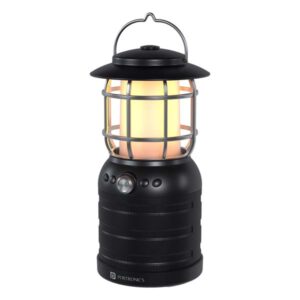 Portronics ilumi II 16W HD Sound Bluetooth Speaker With LED Lamp, Upto 5 Hrs Playtime, 2 LED Lantern Lamp Mode, Bluetooth V5.3, USB Port, Integrate Handle, Water Resistant, Type C Fast Charging (Black)