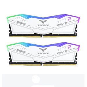 TeamGroup T-Force Delta RGB 32GB (16GBx2) DDR5 5600MHz CL32 Ram (White)