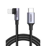 UGREEN US305 USB-C to Lightning Angled Cable Aluminum Shell Braided 1m (60763)