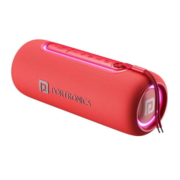 Portronics Resound 2 15W HD Sound Portable Wireless Bluetooth Speaker, in-Built Mic, RGB Lights, TWS Connectivity, Bluetooth v5.3, IPX5 Water Resistant, Type C Charging Port (Red) Portronics Resound 2 15W HD Sound Portable Wireless Bluetooth Speaker, in-Built Mic, RGB Lights, TWS Connectivity, Bluetooth v5.3, IPX5 Water Resistant, Type C Charging Port (Red)