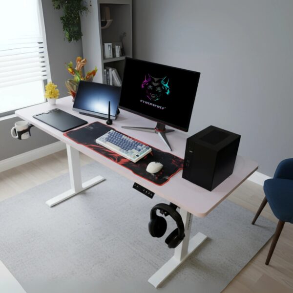 Cyberwolf Hydraulic Gaming Table XXL (1600mm x 600mm) White