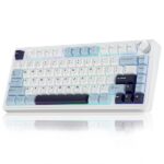 AULA F75 75% Wireless Trio Mode Mechanical Gaming Keyboard With Knob | Ice+Blue, Reaper Switch