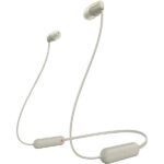 Sony WI-C100 Wireless Headphones in-Ear Bluetooth Headset with mic for Phone Calls (Taupe)