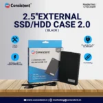 Consistent 2.5ich SATA HDD/ SSD Enclosure 2.0 Portable External Hard Disk Enclosure 7 MM and 9.5 MM Tool Free, Supports