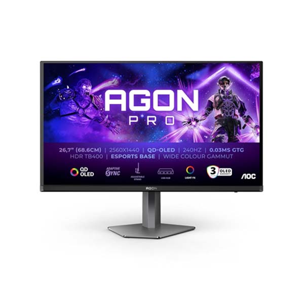 AOC-Agon-Pro-AG276QZD2-27-inch-QHD-OLED-Monitor-Black1.jpg AOC Agon Pro AG276QZD2 27-inch QHD OLED Monitor (Black) - Image 1