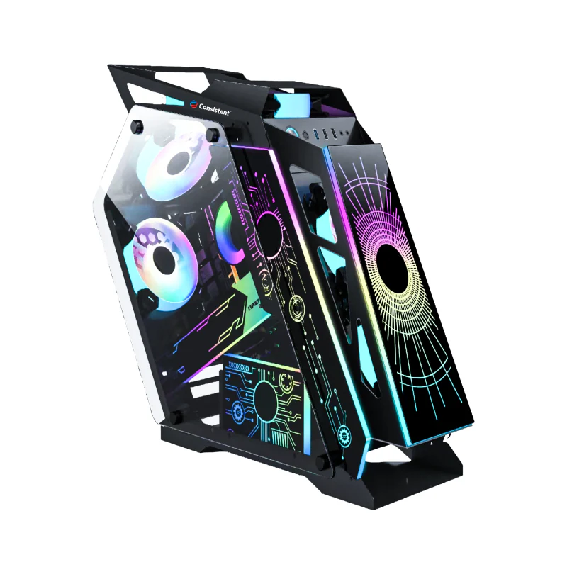 BLACK_DESTROYER_CIG2012_fe310342-b8f7-49f3-90e5-fd091b317968 Consistent Black Destroyer Gaming Cabinet 2012 | Support : Micro ATX/Mini-ITX | Front Port: USB2.0 * 1+USB3.0 * 1+HD Audio | with Tempered Glass - Image 1