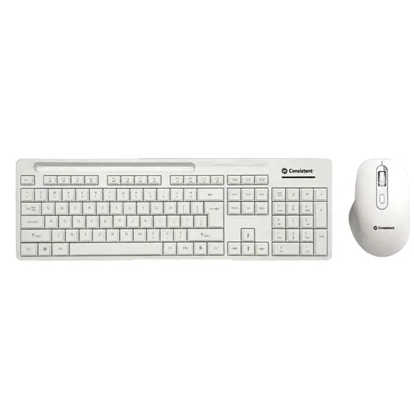 CMW402-1 Consistent Glory Wireless Keyboard with Mouse (CMW402) with 2.4 GHz USB Receiver, 10m Working Range, 12 Shortcut Keys, Adjustable DPI (White) - Image 1