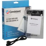 Consistent 2.5inch SATA HDD/SSD Enclosure 3.0 Portable External Hard Disk Enclosure 7 MM and 9.5 MM Tool Free, Supports(Black)