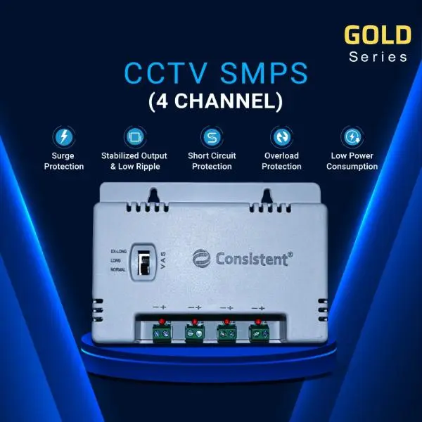 Consistent-CCTV-4-Channel-SMPS-CT-CPS-04P-S Consistent CCTV 4 Channel SMPS (CT-CPS-04P-S) - Image 1