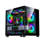 Consistent Gaming PC Case (CIG2005) Black Sniper Gaming Cabinet for Video Games, Compact Design Rear Rainbow Fans
