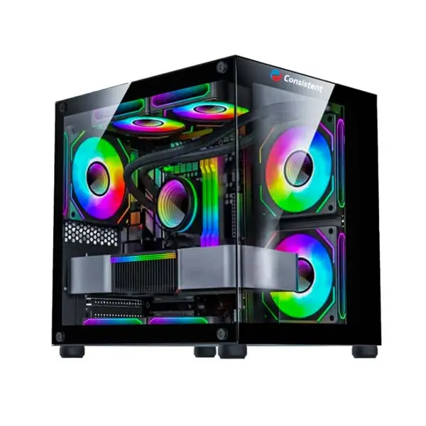 Consistent-Gaming-PC-Case-CIG2005-Black-Sniper-Gaming-Cabinet-1 Consistent Gaming PC Case (CIG2005) Black Sniper Gaming Cabinet for Video Games, Compact Design Rear Rainbow Fans - Image 1