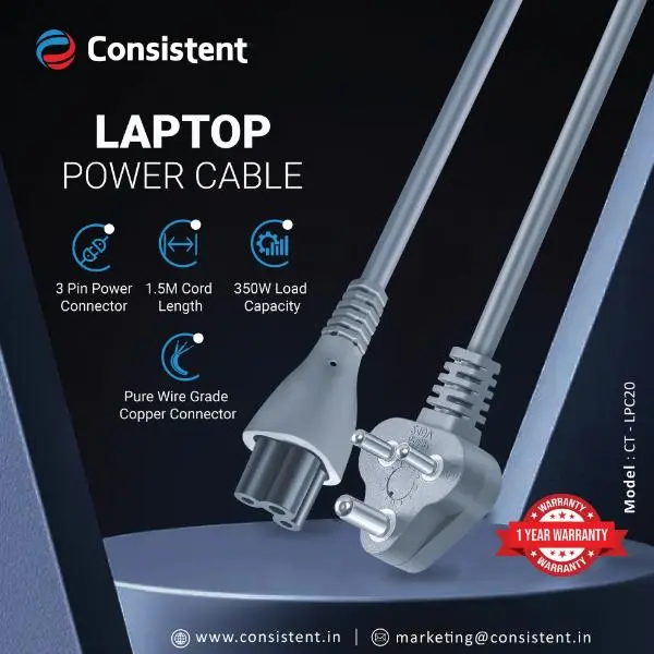 Consistent-Laptop-Power-Cable Consistent Laptop Power Cable - Image 1