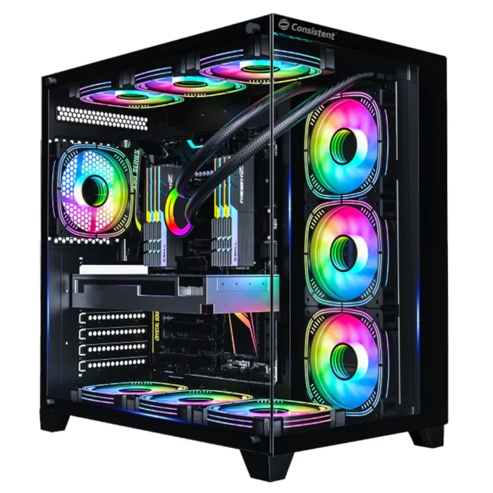 DEFENDER Consistent Defender Gaming Cabinet 2013 | Support: Micro ATX/Mini-ITX | Front Port : USB2.0 * 2+USB3.0 * 1+HD Audio| Both Side Tempered Glass - Image 1