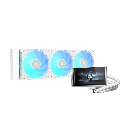 efe8966b-a074-494e-857f-575bd5bb83a5 Deepcool LT360 Vision WH ARGB CPU Liquid Cooler with LCD Display - Image 1