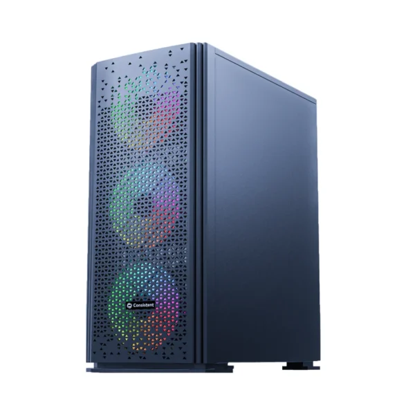 Consistent VECTOR Gaming PC Case (CIG2006) Black | Support :ATX, Micro ATX, and Mini ATX, along with ATX 12V | USB 3.0*1,1.0*2