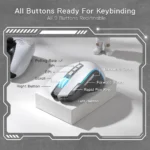 Redragon Predator Pro M612 PRO - RGB Wired, Wireless and Bluetooth Mouse (White and Grey) - Image 2