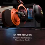 Karnage Velocity 50mm RGB Gaming Headset (Black-Orange) - Image 2