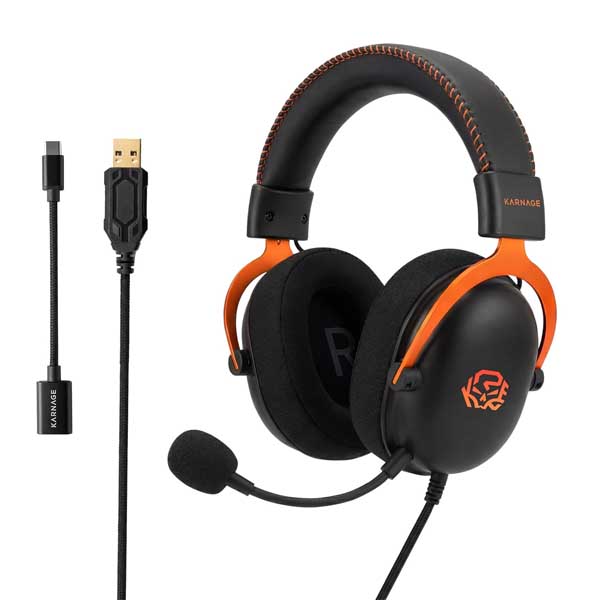 Karnage_Velocity_RGB_Gaming_Headset_Black-Orange_1 Karnage Velocity 50mm RGB Gaming Headset (Black-Orange) - Image 1