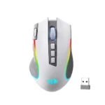 Redragon Predator Pro M612 PRO - RGB Wired, Wireless and Bluetooth Mouse (White and Grey)