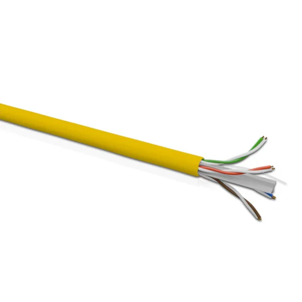 Cat 6 UTP 4P Solid Cable 24AWG FRPVC CM Yellow 305 Mtrs