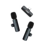 Digitek (DWM 008 PRO) Wireless Microphone & Receiver with Type-C Connector, 2x Mic System, 2.4GHz Frequency, 4Hr Battery, 20m Range, For Android Devices, Ideal for Voice...
