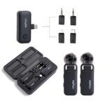 Digitek (DWM 106) 2-in-1 Wireless Microphone System, 80M Range, Noise Cancellation & Reverberation Mode, 360° Sound Capture, Lightning/Type-C/TRRS/TRS Adapter Support for...
