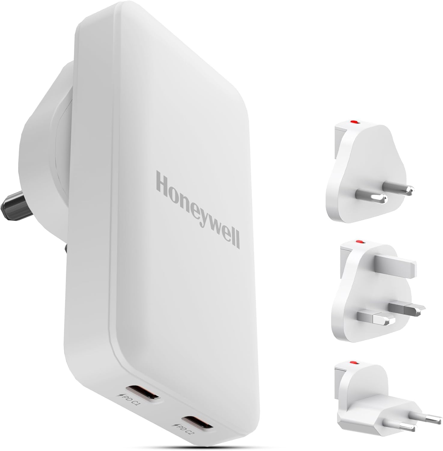 honeywell-zest-ultra-thin-gan-45w-dual-type-c-pd-30-wall-charger-white.jpg Honeywell Zest Ultra-Thin GaN 45W Dual Type-C PD 3.0 Wall Charger White - Image 1