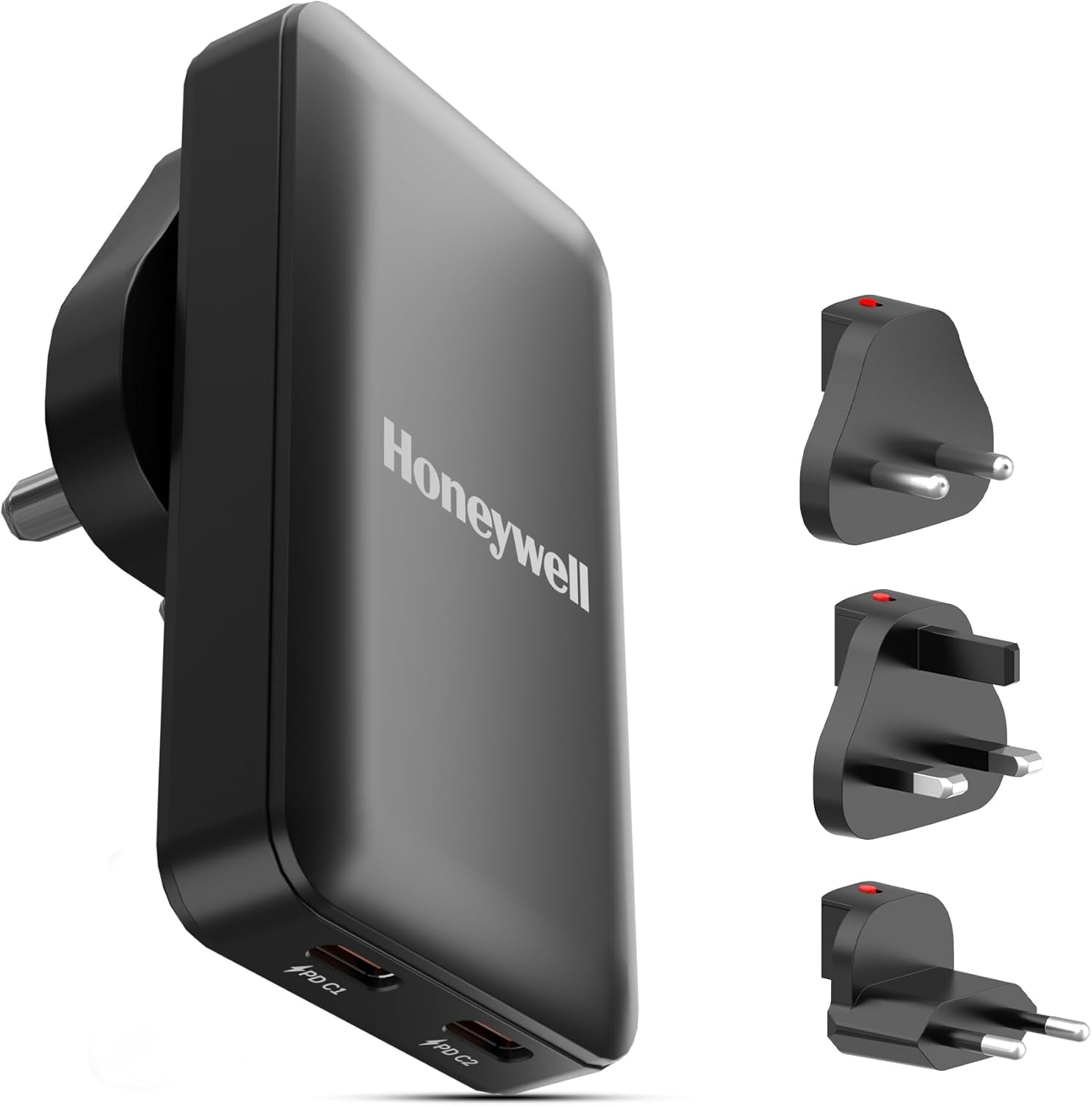 honeywell-zest-ultra-thin-gan-65w-dual-type-c-pd-30-wall-charger-black.jpg Honeywell Zest Ultra-Thin GaN 65W Dual Type-C PD 3.0 Wall Charger black - Image 1