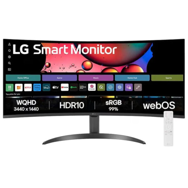 LG 34SR60QC 34" 100Hz UltraWide Curved WQHD Smart Monitor with webOS