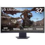 LG UltraGear 32GS60QC 32" 180Hz 1440p QHD HDR10 VA Panel 1ms Curved Gaming Monitor