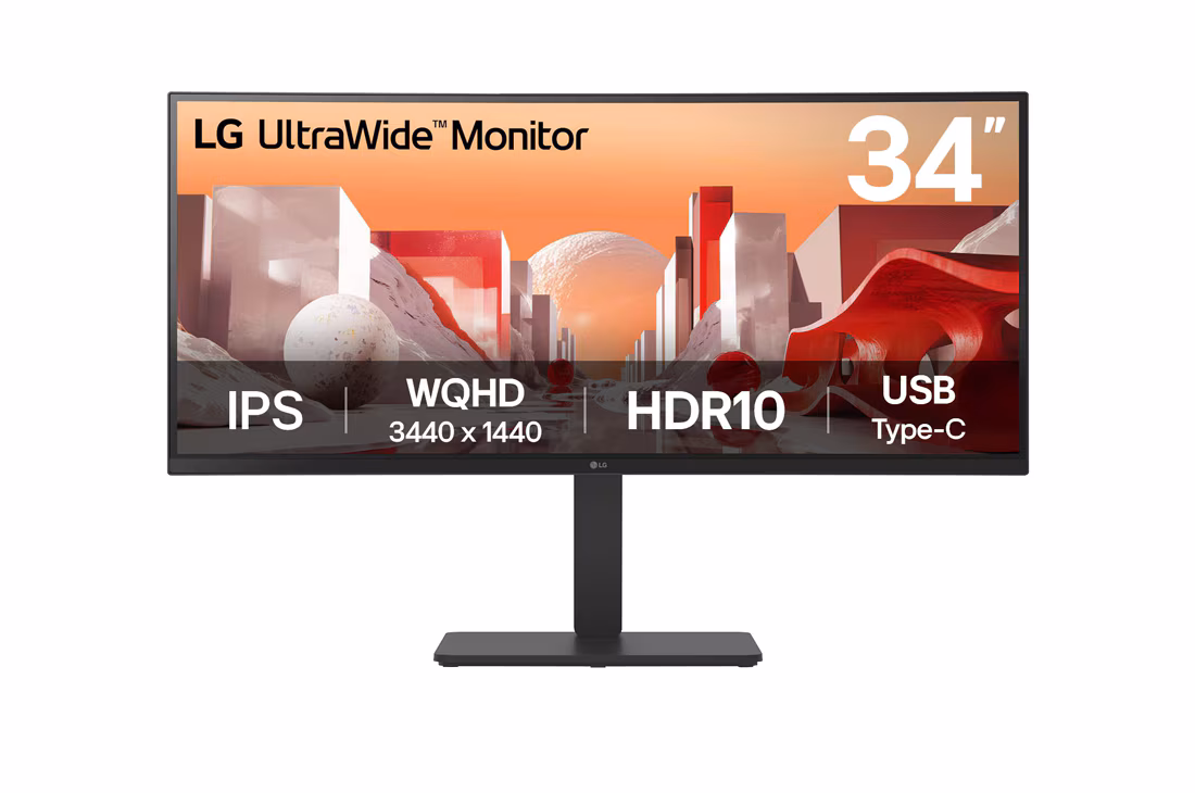 34BA75QE LG 34" UltraWide QHD Curved IPS Monitor with USB Type-C™ - Image 1