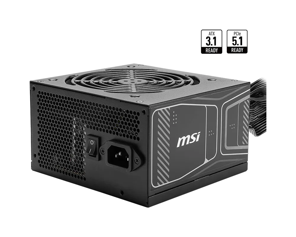 MSI MAG A850GN PCIE5 850W ATX 3.1 80 Plus Gold Non Modular Power Supply (Black) MSI MAG A850GN PCIE5 850W ATX 3.1 80 Plus Gold Non Modular Power Supply (Black) - Image 1