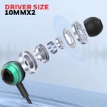 Suono P70 Wired Earphones-Green - Image 3