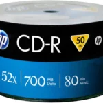 HP CD Recordable CRA00070 Pack of 50 Disc Shrink Wrap Pack Speed 52x 700 MB (Pack of 50)