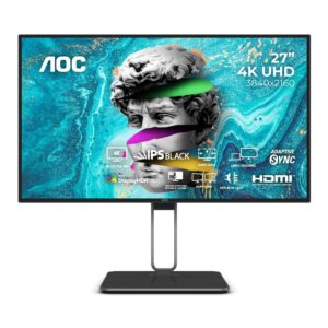 AOC U27U2DP 27-Inch 4K UHD Nano IPS Monitor Black