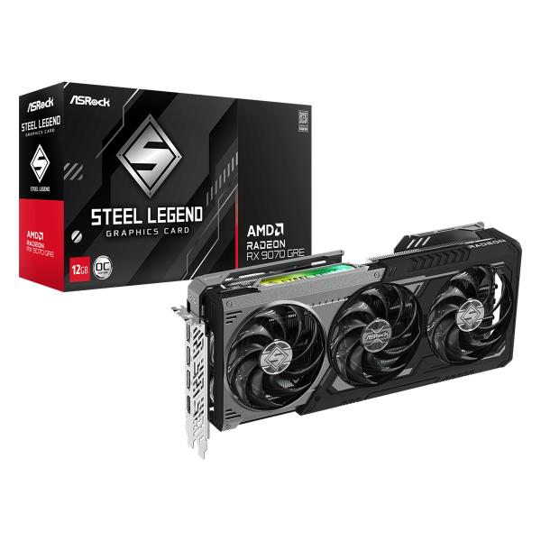 ASRock AMD Radeon RX 9070 GRE Steel Legend Dark 12GB OC ASRock AMD Radeon RX 9070 GRE Steel Legend Dark 12GB OC