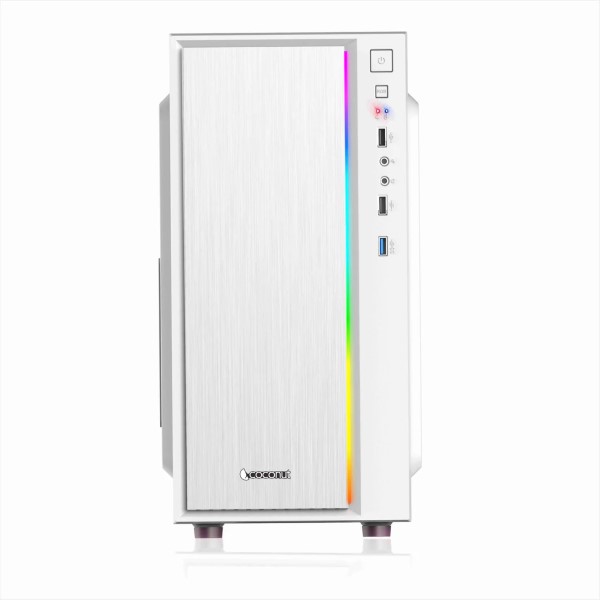 Coconut Magic mATX Office Cabinet with SM45 Power Supply and RGB Strip White Coconut Magic mATX Office Cabinet with SM45 Power Supply and RGB Strip White