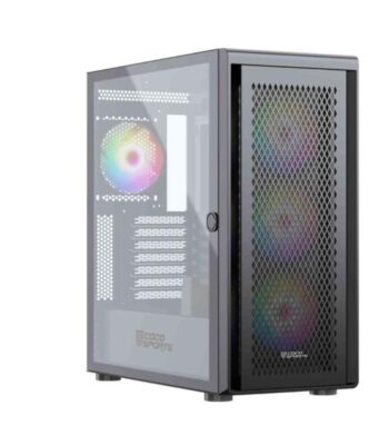COCONUT Rampage 2000D Gaming Cabinet, E ATX – Black