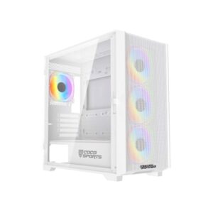 Coconut Rampage Elite Mesh mATX Gaming Cabinet – White