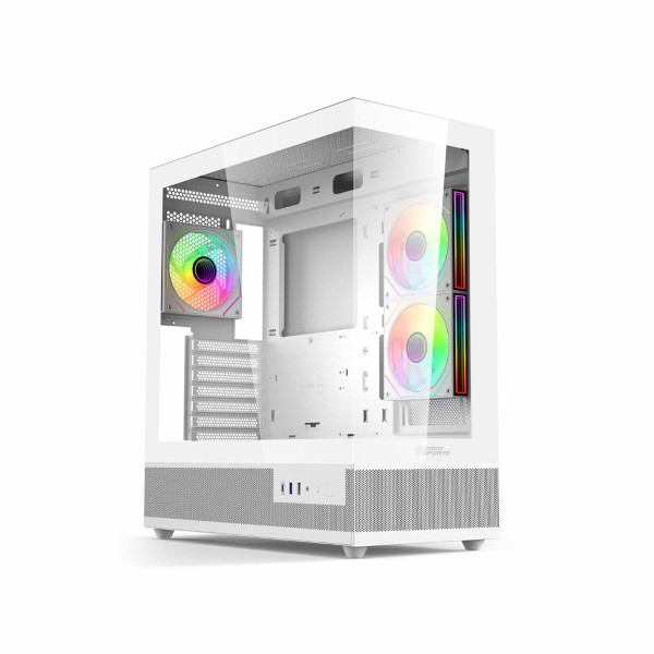 Coconut Stark Z7 Glass Mid Tower Gaming Cabinet – White Coconut Stark Z7 Glass Mid Tower Gaming Cabinet – White