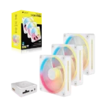 Corsair iCUE LINK LX120-R RGB 120mm PWM Reverse Fans Starter Kit – White