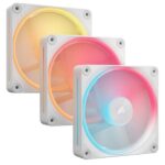 Corsair iCUE LINK LX120-R RGB 120mm PWM Reverse Fans Starter Kit – White
